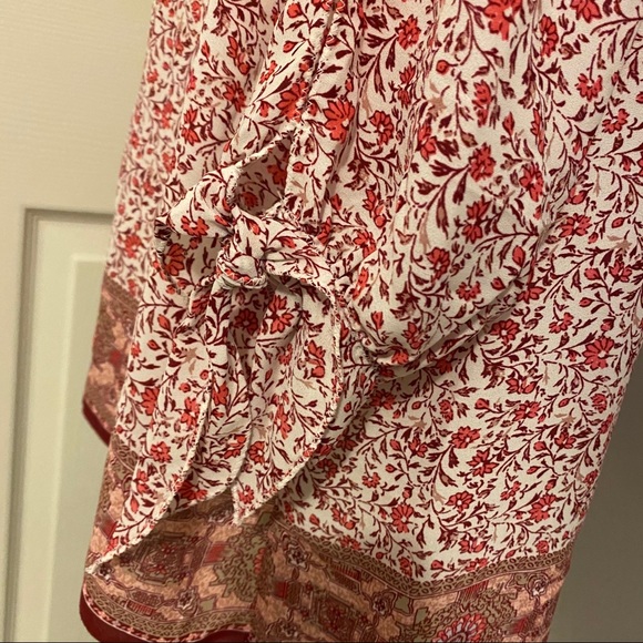 MAX STUDIO Floral/Handkerchief Print Tie Blouse - Picture 7 of 14